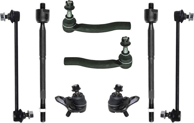 PartsW 8 Pc Front Suspension Kit for Toyota Prius 2004-2009 - Tie Rod Ends, Sway Bar Links, Lower Ball Joints - Image 1
