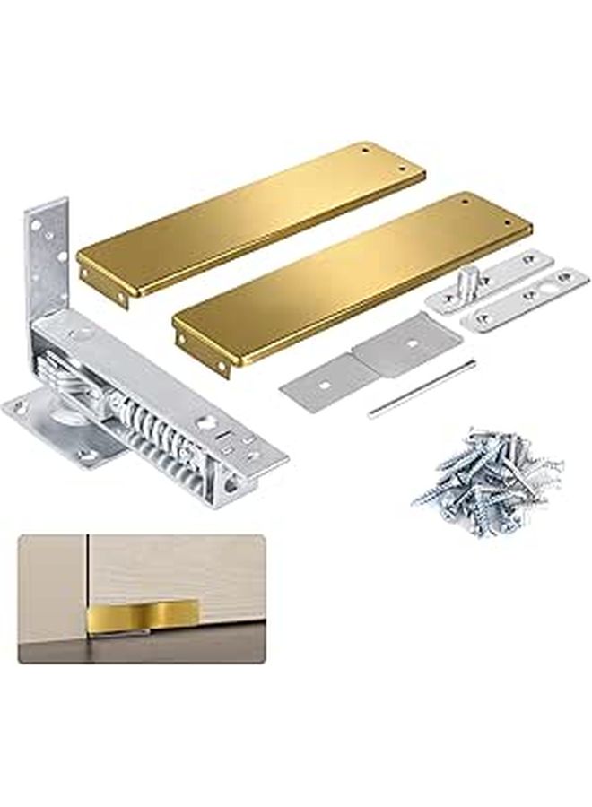 Gold Stainless Steel Self Closing Spring Pivot Hinge for Wood Door - Image 1