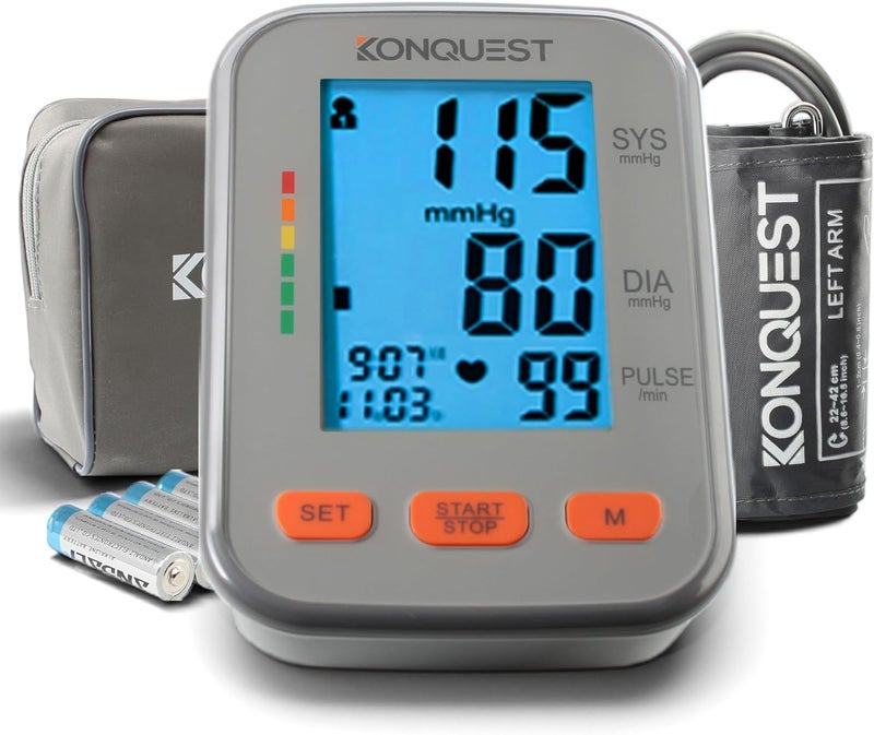 Konquest KBP2704A Blood Pressure Monitor  Automatic Upper Arm BP Machine with Large Cuff 85165 in Backlit Display Digital Irregular Heartbeat Detector  Tensiometro for Home Use - Image 1