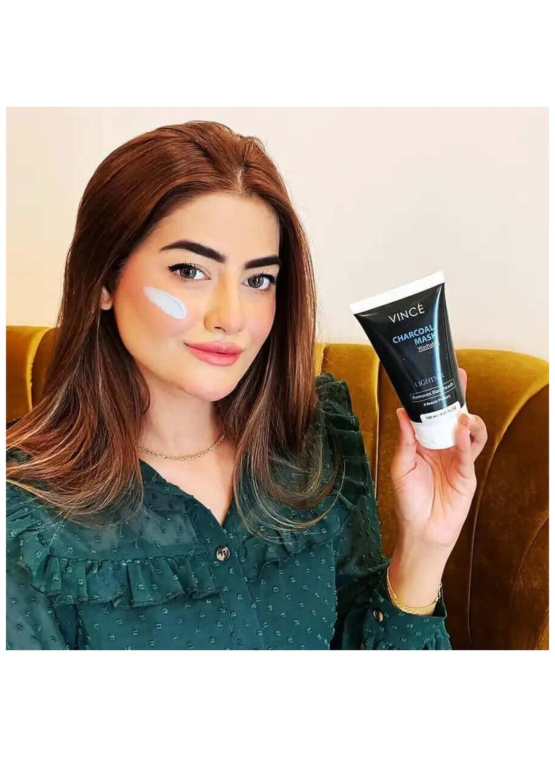 فينس قناع الفحم للوجه - ينظف المسام بعمق ويزيل الأوساخ والشوائب والرؤوس السوداء - يقلل من خلايا الجلد الميتة ويكشف عن بشرة متوهجة - خالٍ من الكبريتات - قابل للغسل، 120 مل - Image 5