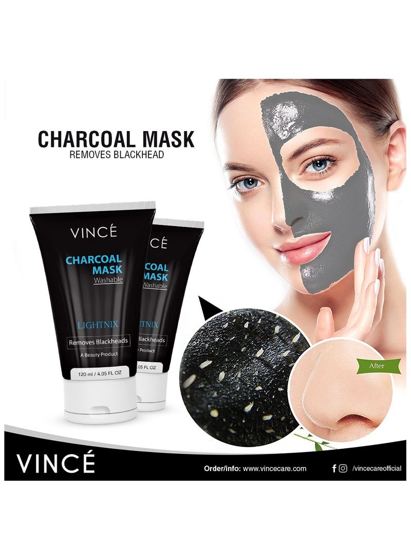 فينس قناع الفحم للوجه - ينظف المسام بعمق ويزيل الأوساخ والشوائب والرؤوس السوداء - يقلل من خلايا الجلد الميتة ويكشف عن بشرة متوهجة - خالٍ من الكبريتات - قابل للغسل، 120 مل - Image 4
