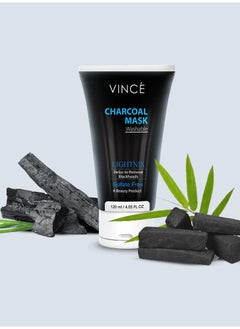 VINCE Charcoal Face Mask – Deeply Cleanses Pores, Removes Dirt, Impurities & Blackheads – Reduces Dead Skin Cells & Reveals a Glowing Complexion – Sulfate-Free – Washable, 120ml  - Image 3