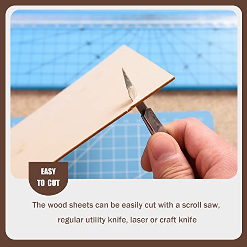 AWIZOM 12 Pack Basswood Sheets for Crafts 12 x 4 x 1/8 Inch-3 mm Thick Unfinished Plywood Sheets Thin Craft Wood Sheets Boards for Drawing,Painting, Wood Engraving, Wood Burning,DIY Laser Cutting Projects - Image 4