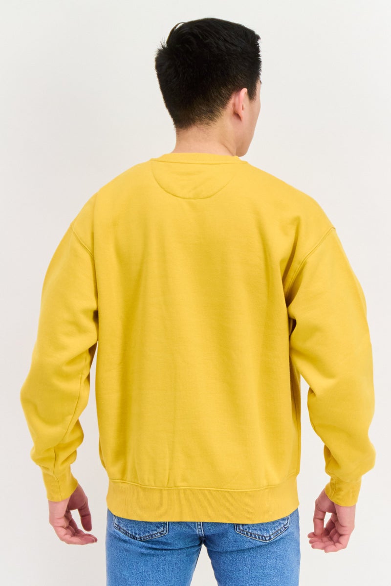 Wrangler Men Crew Neck Long Sleeve Graphic Sweatshirt, Yellow - Image 3