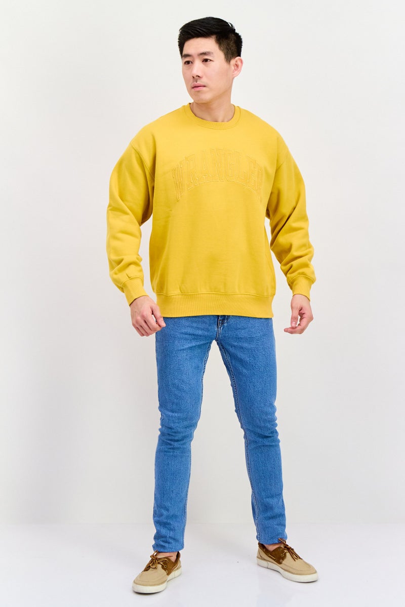 Wrangler Men Crew Neck Long Sleeve Graphic Sweatshirt, Yellow - Image 2