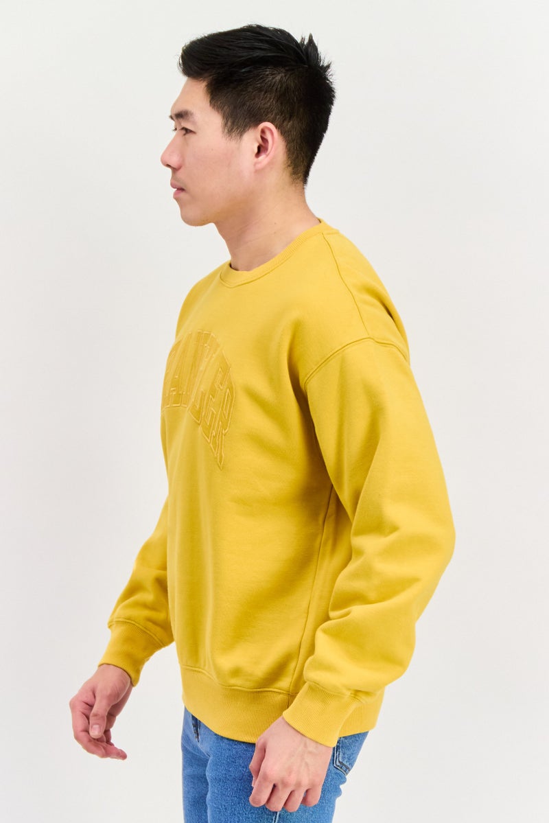 Wrangler Men Crew Neck Long Sleeve Graphic Sweatshirt, Yellow - Image 4