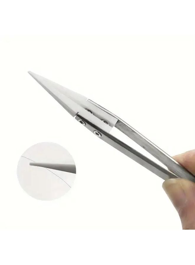 1pc Heat Resistant Ceramic Tweezers Insulated Non Conductive Stainless Steel Tool - Image 5