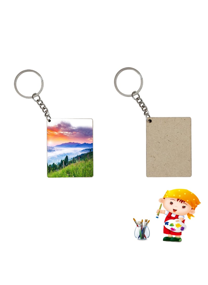 Generic Ecomology Pack of 40 20Rectangle 20Oval 2 Shapes Key Chains with Ring 50 x 50 mm Mandala Art MDF Board Suitable for Decoupage MDF Art Key Chains and Activity Decoupage Craft Supplies  - Image 4