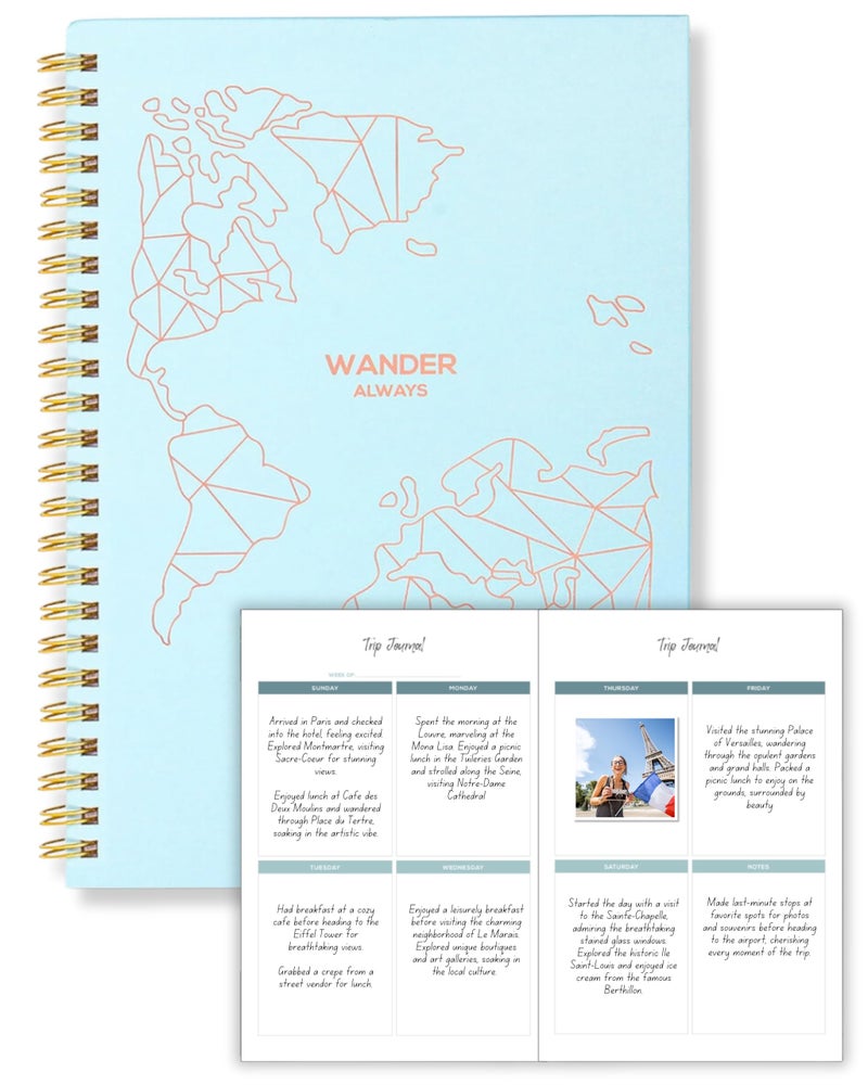 Lamare Travel Journal For Women - Cute Travel Notebook, Bucketlist, Roadtrip & Vacation Planner â€“ Great and Fun Undated Adventure Planner 2025 Gift for Women - Image 1