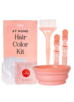 INH INH Hair Dye Kit | Hair Dye Brush and Bowl Set with Hair Color Gloves, 2 Alligator Clips & Cap for Dyeing, Tinting, Bleaching, Highlighting, Permanent & Semi Permanent Hair Color, Masks, & Treatments  - Image 1