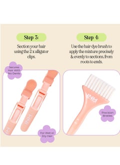 INH INH Hair Dye Kit | Hair Dye Brush and Bowl Set with Hair Color Gloves, 2 Alligator Clips & Cap for Dyeing, Tinting, Bleaching, Highlighting, Permanent & Semi Permanent Hair Color, Masks, & Treatments  - Image 3