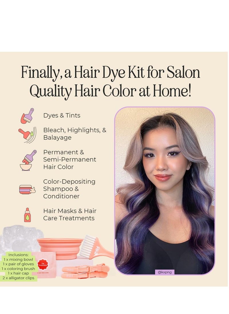 INH INH Hair Dye Kit | Hair Dye Brush and Bowl Set with Hair Color Gloves, 2 Alligator Clips & Cap for Dyeing, Tinting, Bleaching, Highlighting, Permanent & Semi Permanent Hair Color, Masks, & Treatments  - Image 4