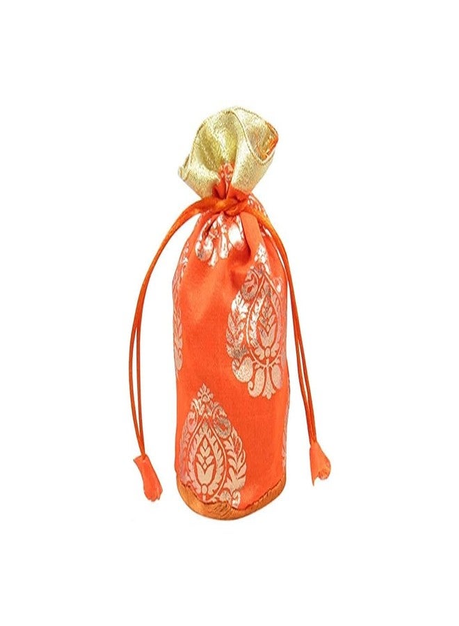 Srajan Vintage Potli Bags, Shagun Bags, Dry Fruits Bags, Party Favor Bags, Potli Pouch Multicolor (Orange, Set of 6)