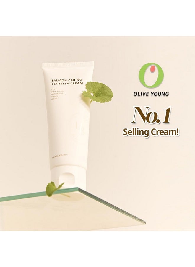 HEVEBLUE HEVEBLUE Salmon Caring Centella Cream - Salmon PDRN, Salmon Egg Extract, Centella, Madecassoside, Improve Skin Moisture Loss, Restore and Rejuvenate Damaged Skin, Low Irritation, Korean Skincare  - Image 2