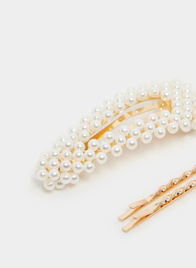 ستايلي طقم 3 مشابك شعر مزينة - Image 3