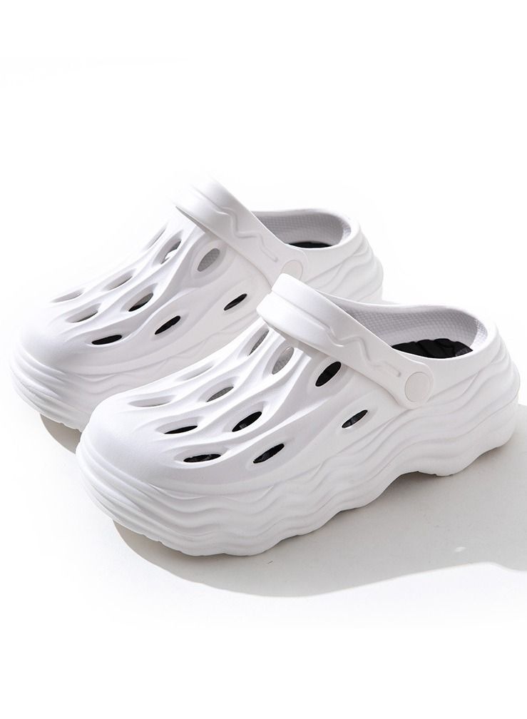 إسكدنيا Comfortable Thick Soled Casual Beach Sandals Outdoor Non Slip Closed Toe Soft Soled Sandals White 
