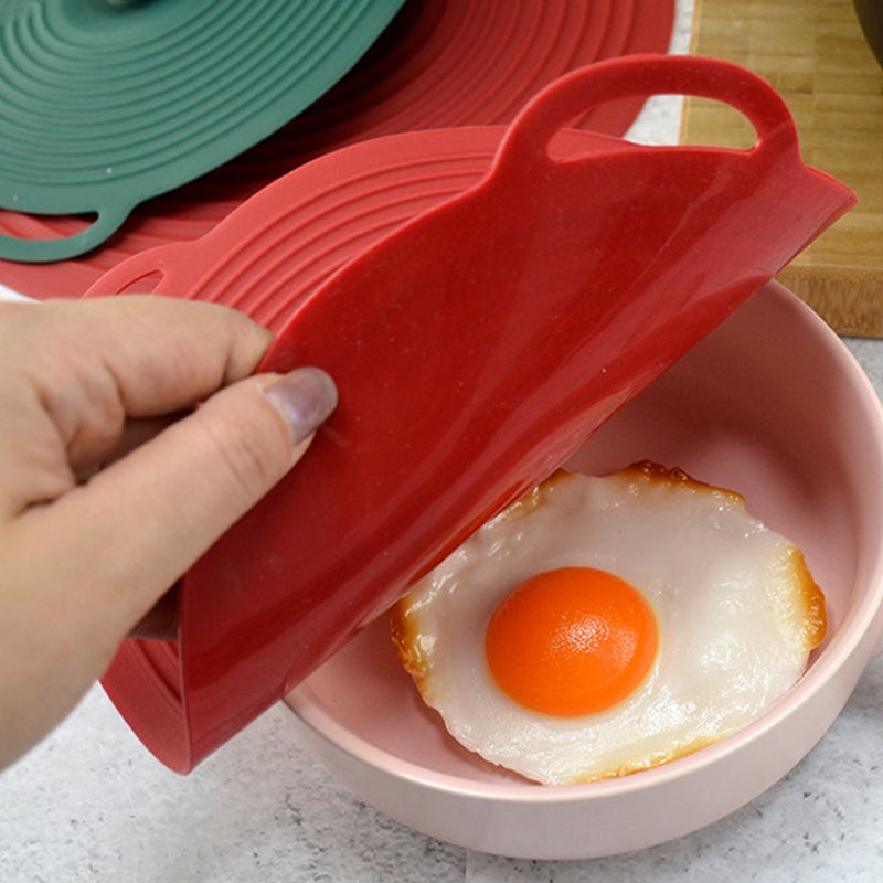 Silicone Bowl Lid, Leak-proof and Reusable, Kitchen and Microwave Safe - Image 3