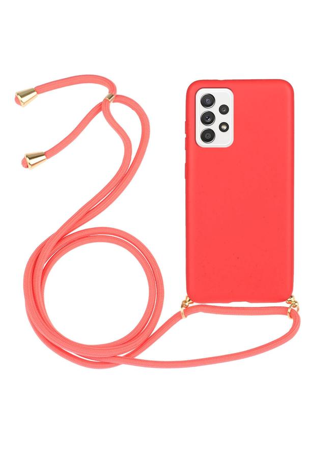 اس-توب جراب لهاتف Samsung Galaxy A73 مصنوع من مادة قش القمح + جراب واقٍ من مادة TPU مع حبل - Image 1