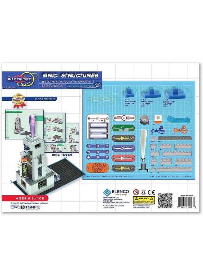 Snap Circuits BRIC: Structures | Brick & Electronics Exploration Kit | Over 20 Stem & Brick Projects | Full Color Project Manual | 20 Parts | 75 BRIC-2-Snap Adapters | 140+ BRICs - Image 2