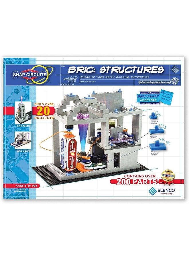 Snap Circuits BRIC: Structures | Brick & Electronics Exploration Kit | Over 20 Stem & Brick Projects | Full Color Project Manual | 20 Parts | 75 BRIC-2-Snap Adapters | 140+ BRICs - Image 1