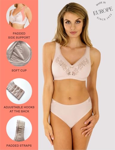 Rosme Womens Wireless Bra, Collection Galla, Beige, Size 36G - Image 3