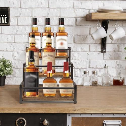OGFC 11136 Classic Space saving Coffee Syrup Rack Organizer, 12 Bottle Syrup Holder Stand for Coffee Bar, 3 Tier Shelf Storage Rack for Liquor Syrup Wine for Kitchen, Coffee Station - Black - Image 4