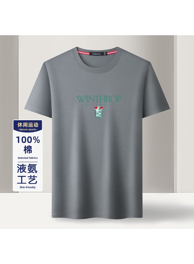 Fomoce new Summer Men's Loose Casual Short-sleeve T-shirt Trendy Sporty Base Layer Top - Image 2