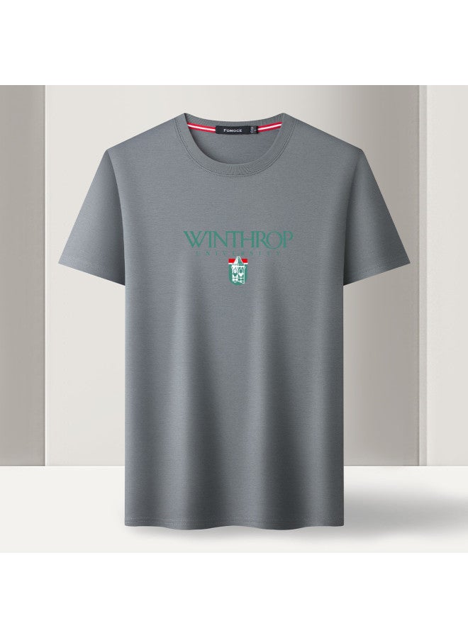 Fomoce new Summer Men's Loose Casual Short-sleeve T-shirt Trendy Sporty Base Layer Top - Image 3