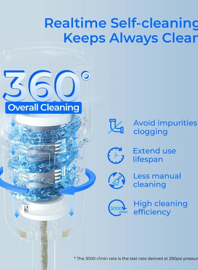 Waterdrop Spin Down Sediment Filter, Reusable Whole House Water Filter System, Flushable Pre-Filter System for City/Well Water, 50 Micron, 1"MNPT + 3/4" FNPT, WD-PF01 - Image 2