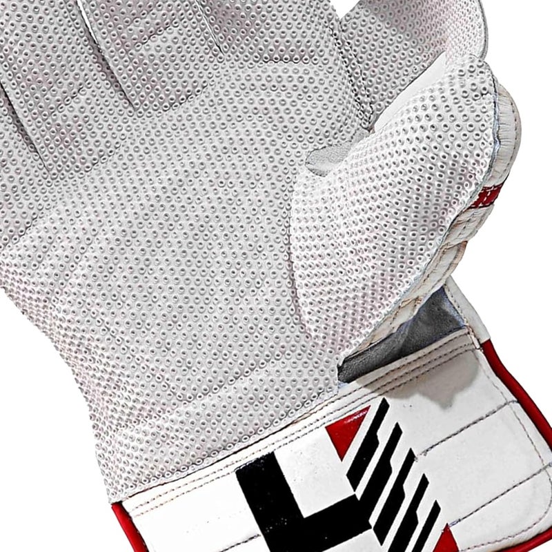 Heega Choice of Champion Polyurethane Heritage Cricket Wicket Keeping Gloves (White) (Men) - Image 4