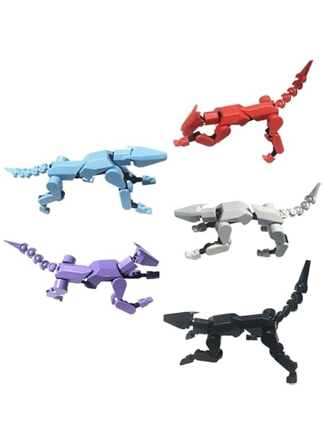 Robot Dog Action Figure, 3D Printed Dog Model, Multi-Joint Movable Robot Dog, PVC Model Full Body Mobile Robot Dog Desktop Decoration Ornament (Multicolor-5PC, One Size) - Image 1