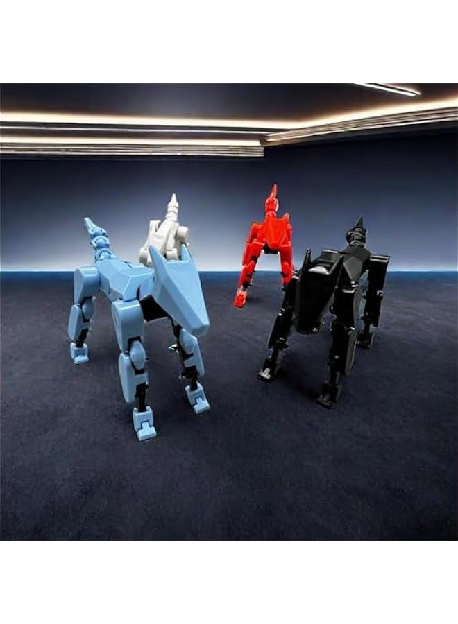 Robot Dog Action Figure, 3D Printed Dog Model, Multi-Joint Movable Robot Dog, PVC Model Full Body Mobile Robot Dog Desktop Decoration Ornament (Multicolor-5PC, One Size) - Image 2