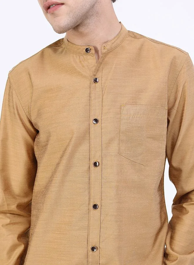 Ketch Mandarin Collar Slim Fit Casual Shirt by Styli