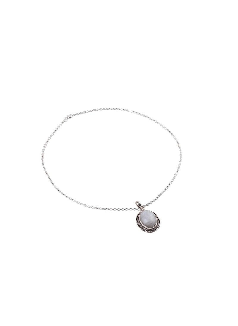 REBUY REBUY Moonstone Pendant Natural Crystal Healing Gemstone Pendant for Men & Women Color White & Blue, Lab Certificate  - Image 2