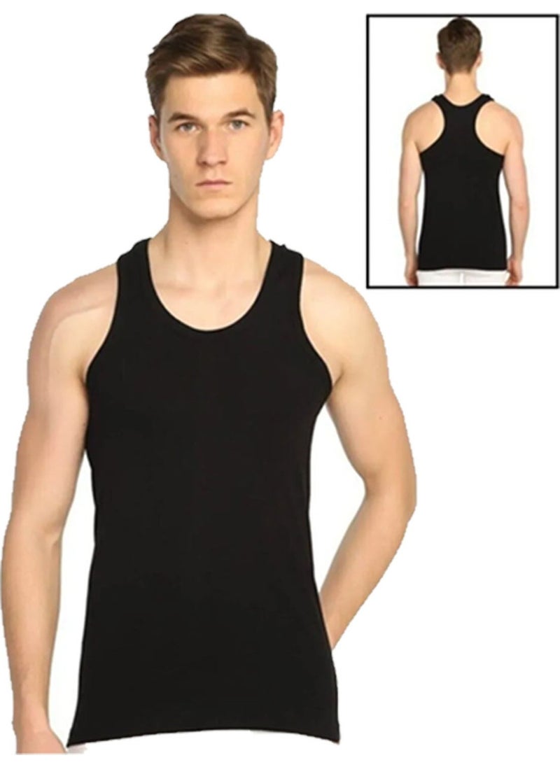 Belifanti Collection Men's Cotton 6-Piece Black Athlete Undershirt and 6-Piece Black Boxer 12 Piece Set  - Image 3