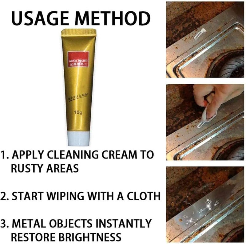 woobles Instashine Metal Cream, Instashine Metal Polish Cream, Ultimate Metal Polish Cream, Fixini All Metal Polish Cream, Ultra Metal Polishing Paste, 10g (10) 10 - Image 5