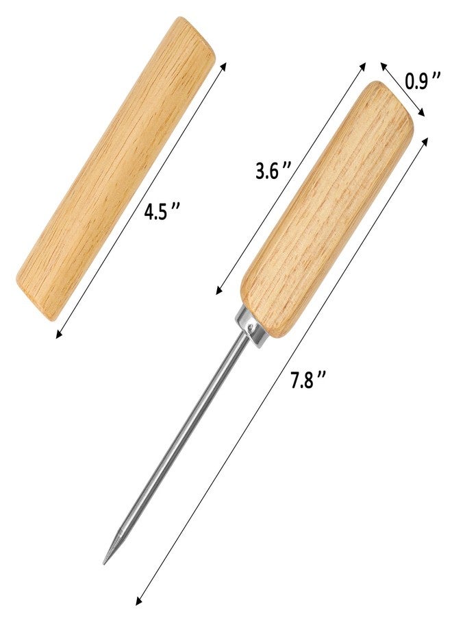 acDesign 3 Pack Wooden Ice Picks with Cover, Pick Tool for Breaking Ice Ice Dispenser for Bartending, Ice Hockey Shaving, Bar, Banquet, Camping - Image 2