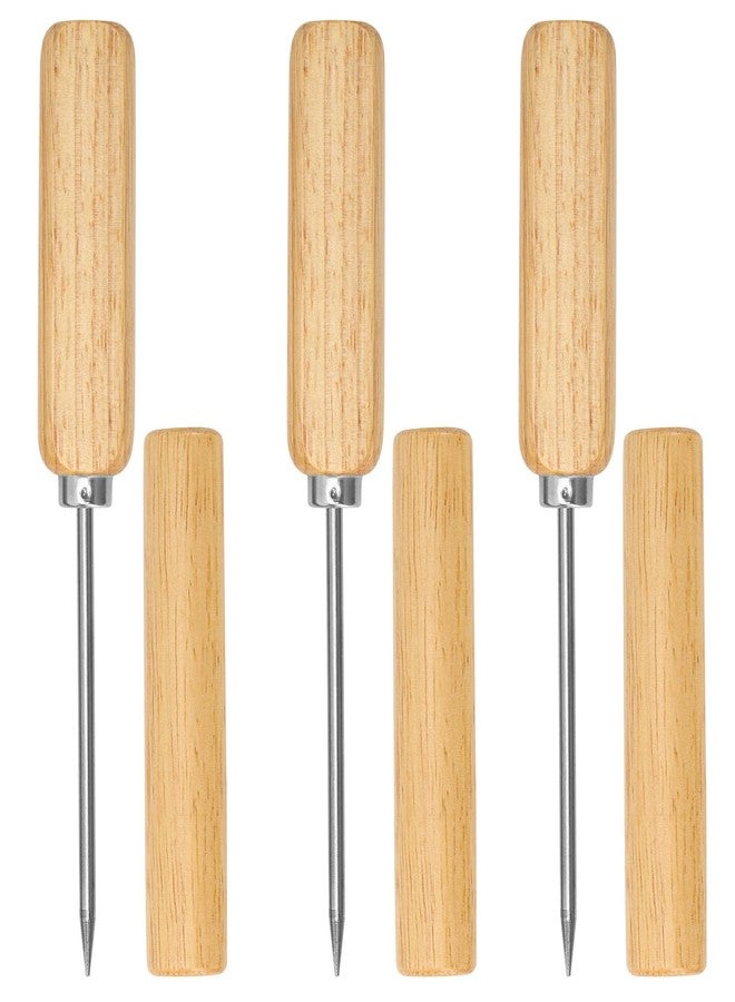 acDesign 3 Pack Wooden Ice Picks with Cover, Pick Tool for Breaking Ice Ice Dispenser for Bartending, Ice Hockey Shaving, Bar, Banquet, Camping - Image 1