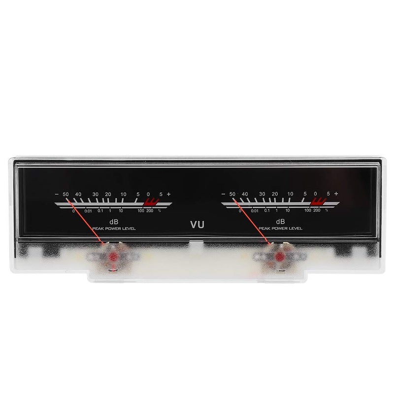 مقياس VU مزدوج مكبر صوت DB مؤشر مستوى الصوت مادة ABS إضاءة خلفية لاستوديو السيارة - Image 1