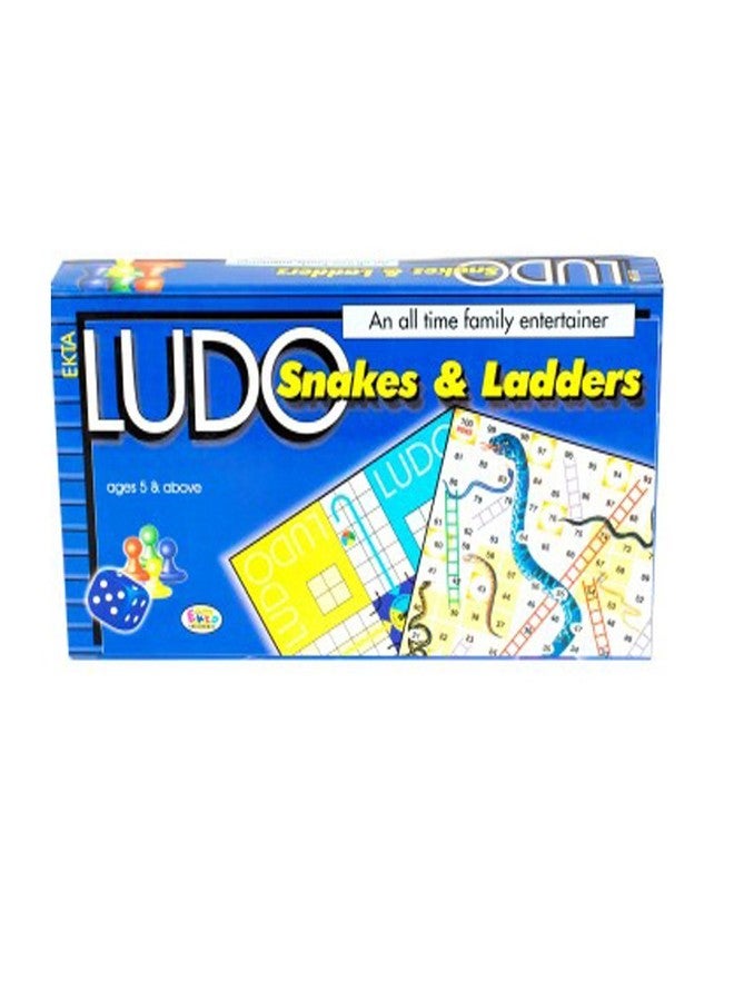 EKTA Ludo, Snakes & Ladders Best Size Laminated Hard Board Family Entertainer (Blue), Little Kid - Image 2