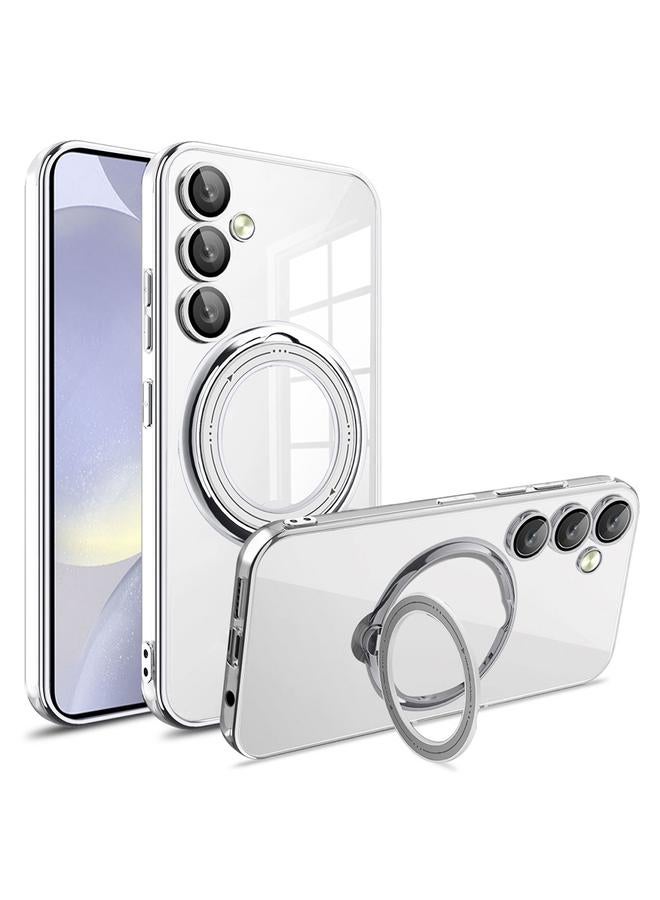 S-TOP Case For Samsung Galaxy S24+ Electroplating MagSafe 360 Degree Rotation Holder Shockproof Phone Case - Image 1