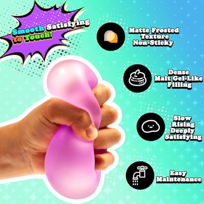 STRBOXONG Sensory Stress Cube High-Density Gel Filled Squishy Toy with Matte Texture for Kids & Adults, Stress and Anxiety Relief Fidget, Autism-Supportive, 1-Pack in Purple - Image 4