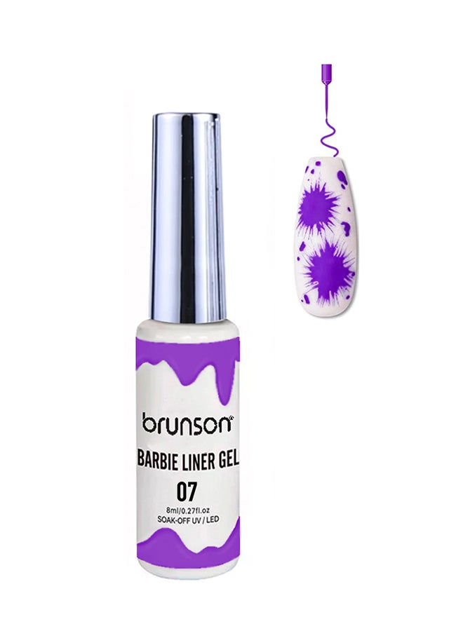 طلاء أظافر جل لاينر، فرشاة في زجاجة للرسم وتصميمات BNAGK02-07