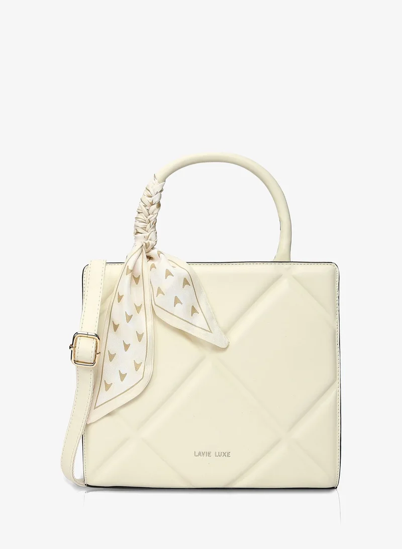 Lavie Luxe Women's  Quare25 Medium  Satchel (Off White)
