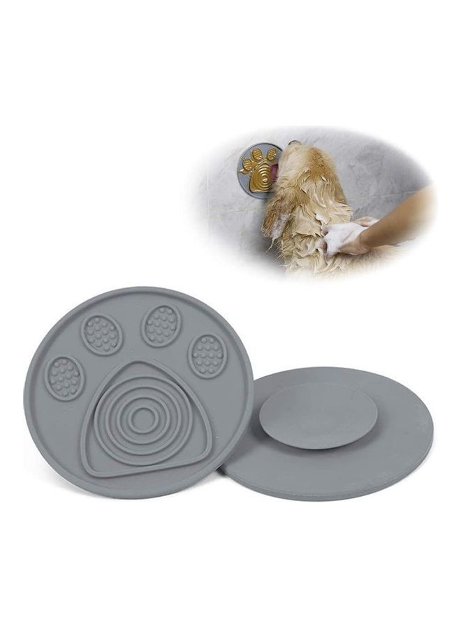 NIBEMINENT Silicone Slow Feeder Dog Treat Dispensing Mat Grey 14.5 x 14.5cm
