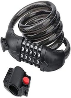 OR Bike Lock Cable 5 Digit Combination Code Lock Bike Cable Basic Self Coiling Resettable Combination Cable Bike Locks with Complimentary Mounting Bracke 
