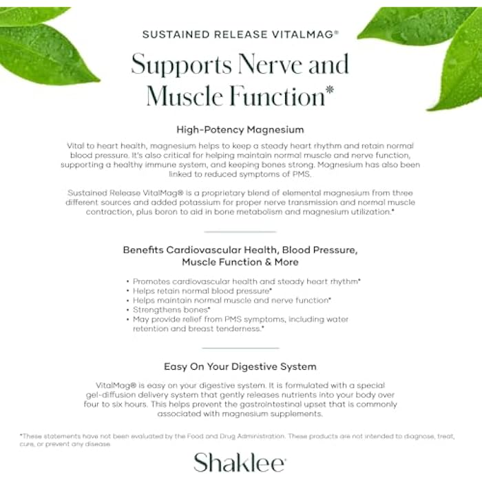Shaklee -Sustained Release VitalMag - Magnesium Supplement for Nerve, Muscle, and Heart Health - Potassium & Boron Blend - Supports Cardiovascular Health - Easy Digestion - 30 Tablets - Image 3