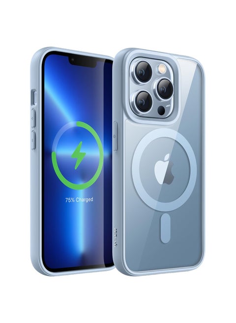 Magnetic Case for iPhone 13 Pro Max Case, Compatible with MagSafe, Plating Luxury Cover, Clear Soft TPU Shockproof Protective Phone Case, (Sky blue)