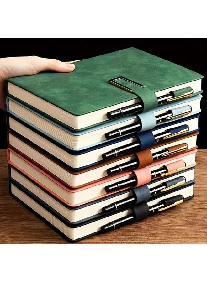 Vintage PU Leather A5 Notebook Red Soft Touch Secure Spine Business Meeting Record Book Office School Classroom Supplies Multiple Colors Paperback Notebook - Image 3