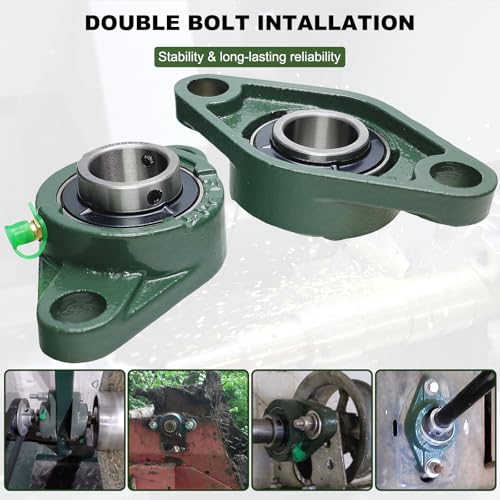 SACKORANGE 2 Pack UCFL205-16 Pillow Block Bearing, Flange Mount Ball Bearing Unit, 1" Bore, 2-Bolt Flange, Self Aligning Cast Iron Housing, Set Screw Locking Style Flange Pillow Block Bearing (UCFL205) - Image 5
